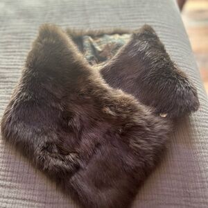 Gorgeous Brown rabbit fur Scarf/Stole snap close. Lined beautifully. Zhivago!